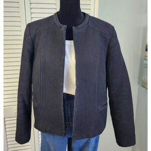 MNG Mango Moto Jacket Size M Black Tweed Structured